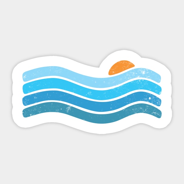 Sunset Ocean Waves Sticker by Vanphirst